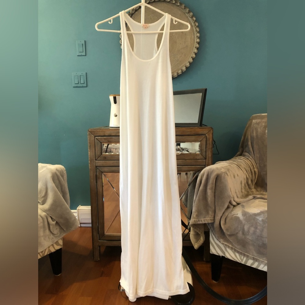 White beach coverup dress maxi